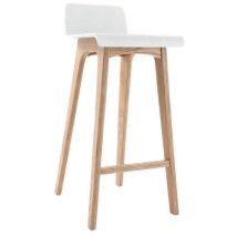 Chaise de bar scandinave 75 cm bois et blanc BALTIK