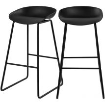 Rendez-vous Déco - Lot de 2 chaises de bar noire H76cm - yoshi