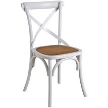 Aubry Gaspard - Chaise de bistrot en bouleau et rotin