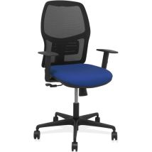 P&c - Chaise Synchro Alfera Noir Mesh Bali Bleu Marine Accoudoir Réglable