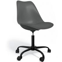Privatefloor - Chaise de bureau avec roulettes - Chaise de bureau pivotante - Structure noire Tulip Gris foncé