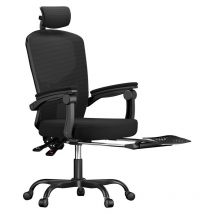 Bigzzia - Chaise de Bureau Ergonomique Fauteuil - avec Accoudoirs / Appui-tête / Repose-pieds - Soutien Lombaire Règalable