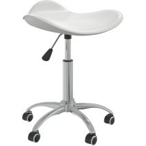 Chaise de bureau Blanc Similicuir,44 x 44 x (46-57) cm,Avec mécanisme de levage à gaz