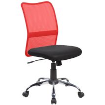 Serena - Chaise de bureau Bomaderry, Chaise de travail en maille, Siège de bureau ergonomique, Cm 57x46h90/100, Noir et Rouge