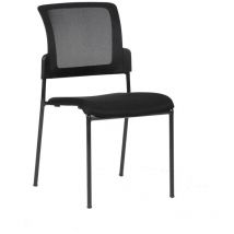 Serena - Chaise de bureau Boulder, Chaise de salle d'attente de bureau rembourrée, Chaise d'attente ergonomique, Cm 58x47h87, Noir