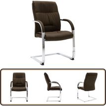 Chaise de bureau cantilever Marron Tissu - Chaise De Bureau - Chaise De Bureau Moderne - Chaise De Bureau Ergonomique - Chaise De Bureau Confortable