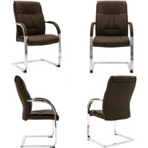 Chaise de bureau cantilever Marron Tissu - Chaise De Bureau - Chaise De Bureau Moderne - Chaise De Bureau Ergonomique - Chaise De Bureau Confortable