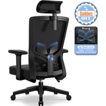 Authmic - Chaise de Bureau-Chaise Bureau Ergonomique-Inclinable de 90 à 130°-Réglables Appuie-tête,Soutien Lombaire et Accoudoirs