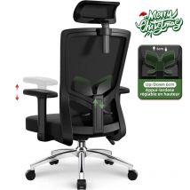 Authmic - Chaise de Bureau-Chaise Bureau Ergonomique-Inclinable de 90 à 130°-Réglables Appuie-tête,Soutien Lombaire et Accoudoirs