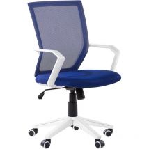 Chaise de Bureau à Roulettes en Tissu Maillé Bleu Foncé Assise Confortable Réglable en Hauteur pour Coin de Travail Moderne et Scandinave Beliani