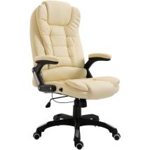 Chaise de bureau Crème Similicuir