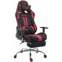 Nova - Chaise de bureau Design sportif en tissu avec repose-pieds et roues différentes couleurs Couleur : Noir et rouge