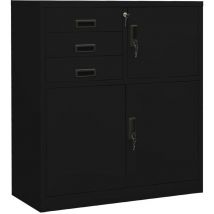 Nova - Garde-robe de bureau 90x40x102 cm en acier avec portes et compartiments différentes couleurs couleur : Noir
