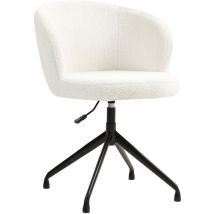 Vinsetto - Chaise de bureau design - hauteur réglable, pivotante - piètement acier noir revêtement effet laine bouclée
