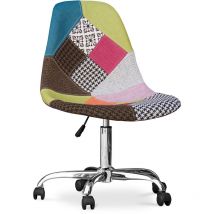 Winner - Chaise de Bureau à roulettes - Chaise de Bureau - Tapissée en Patchwork - Simona Multicolore