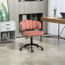 Redom - Chaise de bureau douce et veloutée, rotative à 360°, réglage de la hauteur par simple pression, dossier creux, dossier tissé à la main,
