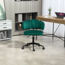 Redom - Chaise de bureau douce et veloutée, rotative à 360°, réglage de la hauteur par simple pression, dossier creux, dossier tissé à la main,