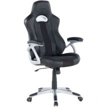Beliani - Chaise de Gaming Moderne Sportif en Cuir pu Noir Rotative Hauteur Réglable Adventure