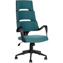 Beliani - Chaise de Bureau Pivotante à Hauteur Réglable Bleu Sarcelle Polyester Grandiose