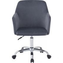 Habitat Et Jardin - Chaise de bureau en velours ajustable 'Ophélie' - Gris