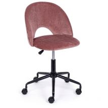 Iperbriko - Chaise de Bureau en Velours Rose - 53x60x82 cm
