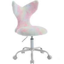 Wahson Office Chairs - Chaise de Bureau Enfant en Fausse Fourrure Chaise Pivotante pour Enfant avec Dossier Chaise Bureau Fille pour Chambre, Coloré