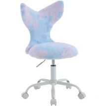 Wahson Office Chairs - Chaise de Bureau Enfant en Fausse Fourrure Chaise Pivotante pour Enfant avec Dossier Chaise Bureau Fille pour Chambre, Bleu