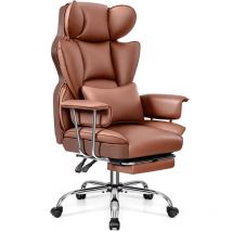 Felixking - Chaise de Bureau Ergonomique avec Repose-Pieds et Soutien Lombaire - en Cuir synthétique - avec Soutien Lombaire et Dossier Haut - Chaise