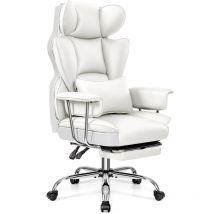 Felixking - Chaise de Bureau Ergonomique avec Repose-Pieds et Soutien Lombaire - en Cuir synthétique - avec Soutien Lombaire et Dossier Haut - Chaise