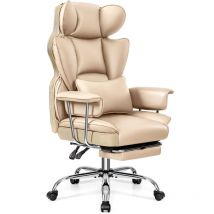 Felixking - Chaise de Bureau Ergonomique avec Repose-Pieds et Soutien Lombaire - en Cuir synthétique - avec Soutien Lombaire et Dossier Haut - Chaise