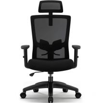 Chaise de Bureau Ergonomique, Fauteuil de Bureau Charge 150 kg, Hauteur Réglable, Dossier Inclinable, Multi-réglable