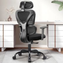 Felixking - Chaise de Bureau Ergonomique, Fauteuil pivotant avec Appui-lordose réglable & accoudoirs, Chaise Ergonomique avec Appui, tête, Fauteuil