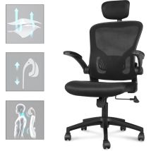 Bigzzia - Fauteuil De Bureau Ergonomique Siège - Fauteuil Avec 2d Accoudoirs, Hauteur Appui-tête Soutien Lombaire Dossier Règalable