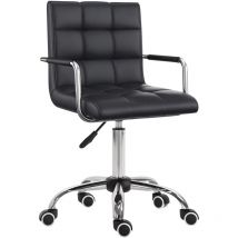 Chaise de bureau fauteuil manager pivotant hauteur réglable revêtement synthétique capitonné noir - Homcom