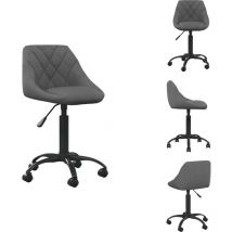 Chaise de bureau Gris foncé Velours - Chaise De Bureau - Chaises De Bureau - Chaise D'ordinateur - Chaises D'ordinateur