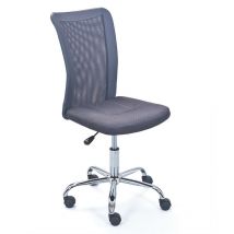 Inter Link - Chaise de bureau avec roues réglables en hauteur assise en éco-cuir et structure en polyester en métal gris