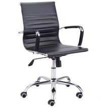 Adec - Chaise de bureau à hauteur réglable avec pieds chromés mécanisme pivotant 89 - 99x64x64 cm couleur noir