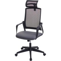 Chaise de bureau HHG-064, chaise pivotante chaise de bureau, appui-tête ergonomique, similicuir, gris