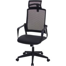Chaise de bureau HHG-064, chaise pivotante chaise de bureau, appui-tête ergonomique, similicuir, noir