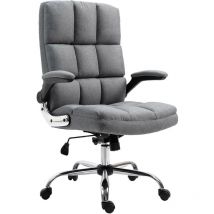 Chaise de bureau HHG 489, chaise de bureau pivotante, réglable en hauteur, tissu/textile gris