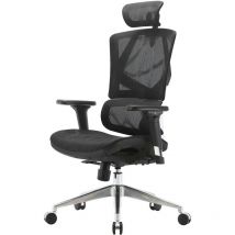Chaise de bureau HHG-924, chaise de bureau ergonomique, accoudoirs 3D, Mesh noir