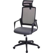Mendler - Chaise de bureau HWC-J52, chaise pivotante chaise de bureau, appui-tête ergonomique, similicuir gris