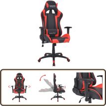 Chaise de bureau inclinable Cuir artificiel Rouge - Chaise De Bureau - Chaise Inclinable - Chaise Gaming - Fauteuil De Bureau - Fauteuil Ergonomique
