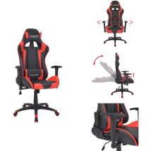Chaise de bureau inclinable Cuir artificiel Rouge - Chaise De Bureau - Chaise Inclinable - Chaise Gaming - Fauteuil De Bureau - Fauteuil Ergonomique