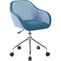 Serena - Chaise de bureau Mandurah, Fauteuil de bureau, Siège de bureau ergonomique, Cm 56x58h77/84, Bleu