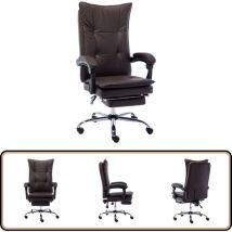 Chaise de bureau Marron Similicuir - Fauteuil De Bureau - Chaise De Bureau - Chaise Ergonomique - Chaise Inclinable - Siège Confortable