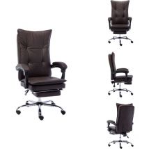 Chaise de bureau Marron Similicuir - Fauteuil De Bureau - Chaise De Bureau - Chaise Ergonomique - Chaise Inclinable - Siège Confortable