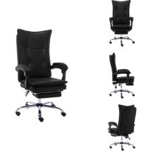 Chaise de bureau Noir Similicuir - Fauteuil De Bureau - Chaise De Bureau - Chaise Ergonomique - Chaise Inclinable - Siège Confortable