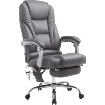 Décoshop26 - Fauteuil de bureau avec fonction massage repose-pieds dossier inclinable en pvc gris 100002584