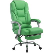 Décoshop26 - Fauteuil de bureau avec fonction massage repose-pieds dossier inclinable en pvc vert 100002585